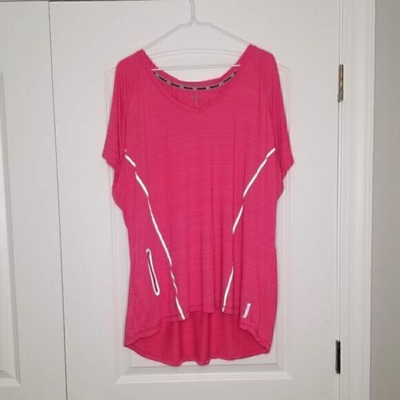 Reebok Reflective Lightweight Pink Athletic Top - Picture 1 of 6